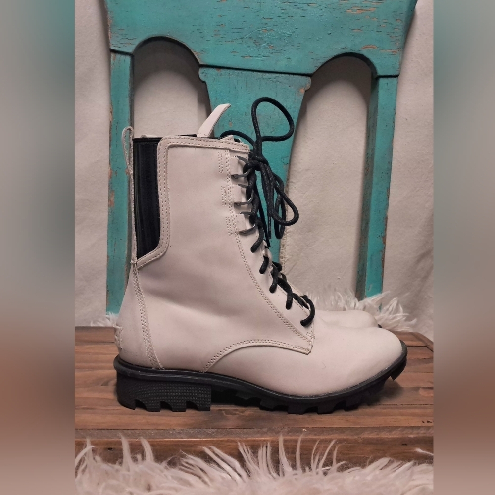 Sorel Phoenix Lace Waterproof Combat Moto Boots Size 9.5 - Picture 2 of 8